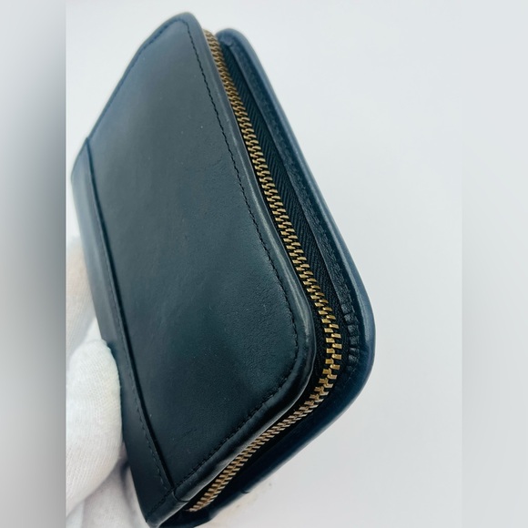 Vintage Coach Zip Around Compact Clutch 6901 Black Leather Wallet Organizer - Picture 13 of 16